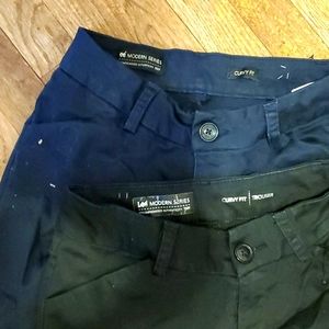 Lee curvy fit trouser sz4 blue and black straight leg